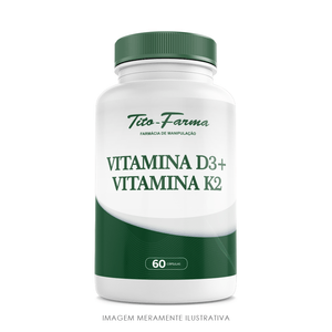 Vitamina D3 + Vitamina K2 - Excelente Dupla Para a Saúde Óssea (5.000UI + 100mcg - 60 Cps)