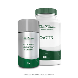 Kit : Cactin 500mg - 120 Cps & Gel Creme Adipo Trap + Cafeína - 150g